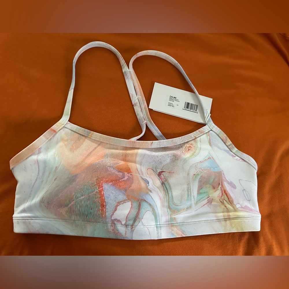 Calme Endurance Johnny Was Cross Back Sports Bra MEDIUM  NEW WITH TAGS